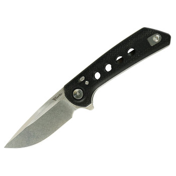 Reate PL-XF Folding Knife Black Micarta Handle Plain Stonewashed Blade
