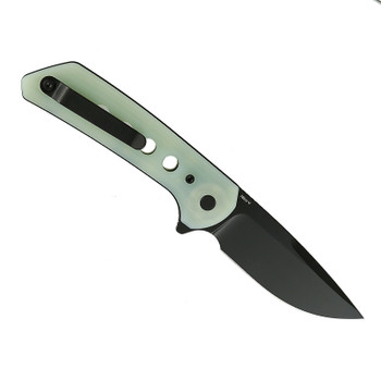 Reate PL-XF Folding Knife Jade G10 Handle Nitro-V Plain Black Blade
