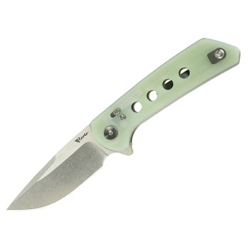 Reate PL-XF Folding Knife Jade G10 Handle Nitro-V Plain Stonewashed Blade