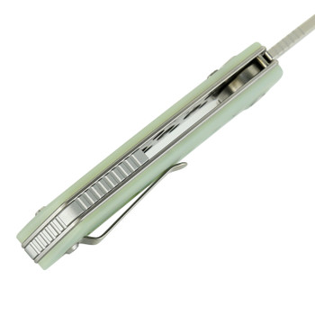 Reate PL-XF Folding Knife Jade G10 Handle Nitro-V Plain Stonewashed Blade