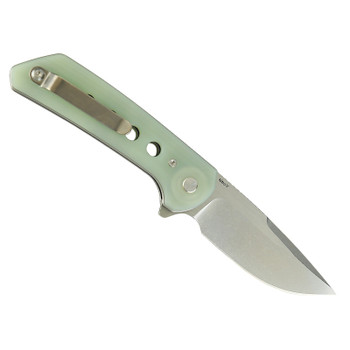 Reate PL-XF Folding Knife Jade G10 Handle Nitro-V Plain Stonewashed Blade