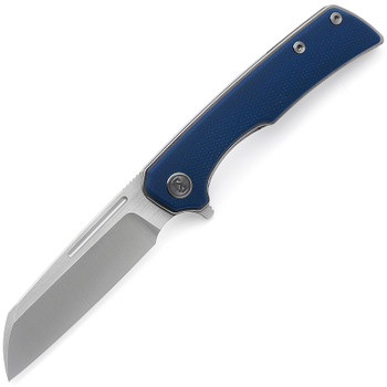 Miguron Knives Malory Flipper Folding Knife 3.5" Satin 14C28N Blade Blue Micarta Handle Folding Knife MGR-809MBU