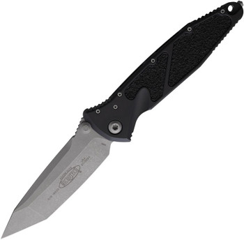 Microtech Socom Elite Folding Knife Black Aluminum Handle Partially Serrated Tanto Apocalyptic M390 Blade MCT16111AP