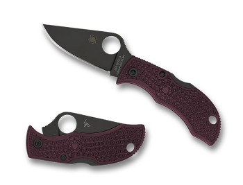 Spyderco Manbug Folding Knife Purple FRN Handle Micromelt PD 1 Plain Black Blade MBBGBKP