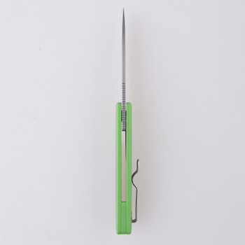Discontinued Shieldon Stinger Folding Knife Black Green Micarta/G10 Handle 14C28N Plain Edge Stonewash Finish MW01A Discontinued Shieldon Stinger Folding Knife Black Green Micarta/G10 Handle 14C28N Plain Edge Stonewash Finish MW01A