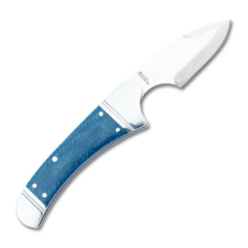 RoseCraft Blades Zambezi Folding Knife Blue Micarta Handle D2 Plain Edge RCT002-BM