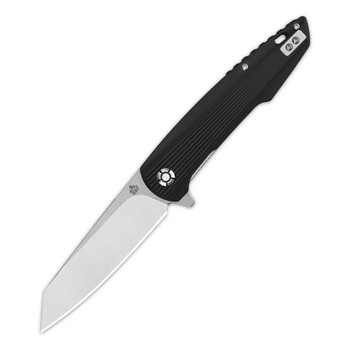 QSP Phoenix Linerlock Folding Knife Black G10 Handle D2 Plain Edge Satin Finish QS108-C1