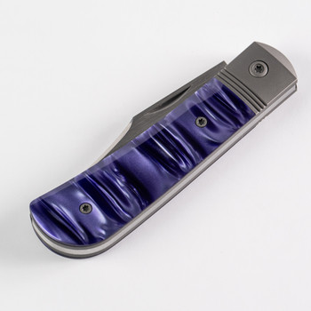 Jack Wolf Benny's Clip Folding Knife Kirinite Cosmic Purple Handle S90V Clip Point Plain Edge