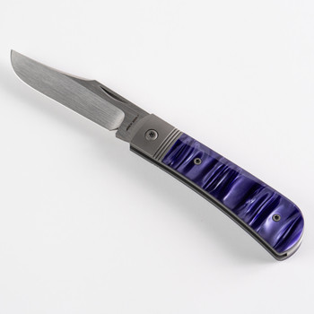 Jack Wolf Benny's Clip Folding Knife Kirinite Cosmic Purple Handle S90V Clip Point Plain Edge
