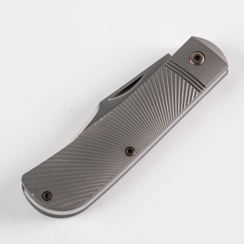 Jack Wolf Benny's Clip Folding Knife Titanium Starburst Handle S90V Clip Point Plain Edge