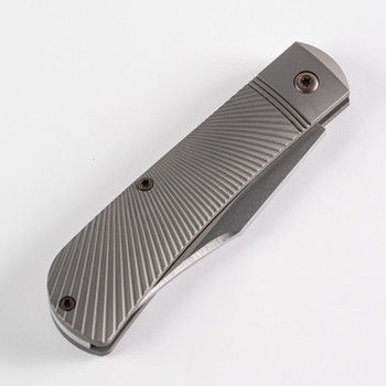 Jack Wolf Benny's Clip Folding Knife Titanium Starburst Handle S90V Clip Point Plain Edge