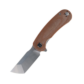 Discontinued Shieldon Hoplon Folding Knife Brown G10/Micarta Handle 154CM Tanto Point Plain Edge RH01A