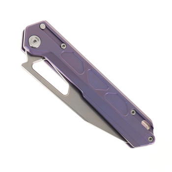 NOC Folding Knife Blue Titanium Handle VG-10 Plain Edge Satin Finish STEDT03BLU