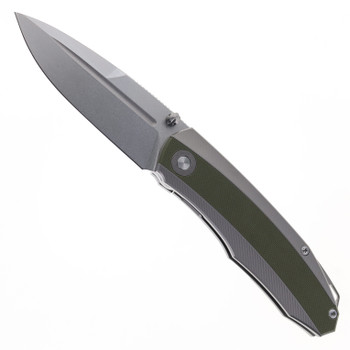 Two Sun Folding Knife Titanium/OD Green G10 Handle 14C28N Plain