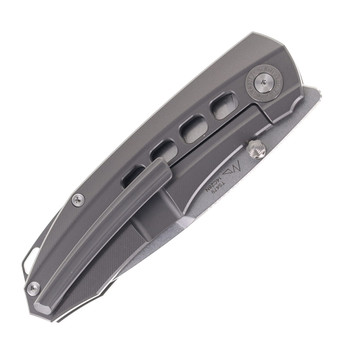 TwoSun Folding Knife Gray Titanium Handle 14C28N Plain Edge TS479-14C-TI