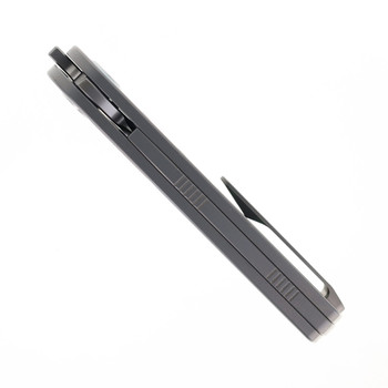 Yangge Folding Knife Black/Green Titanium Handle S90V Plain Edge  YG002-Sand-up