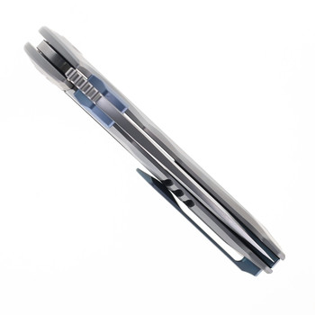 Yangge Folding Knife Gray Titanium Handle M390 Plain Edge YG004-Sand