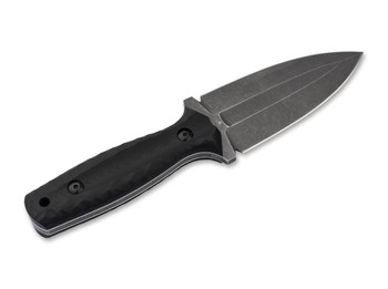 Boker W1 Fixed Blade Knife Black G10 Handle VG-10 Dagger Plain Edge Dark Stonewash Finish 02BO118