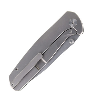 Vanguard Knives Esox 2 Folding Knife Titanium Handle M390/Timascus Clip Plain Edge