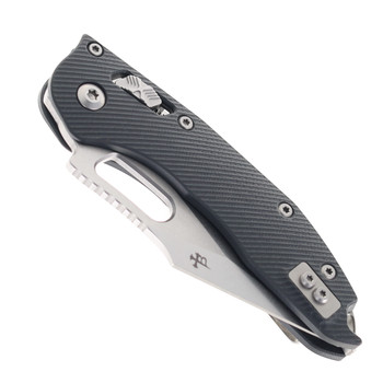 Microtech Stitch S/E Ram Folding Knife Black G10 Handle M390 Plain Edge Stonewash Finish 169RL-10