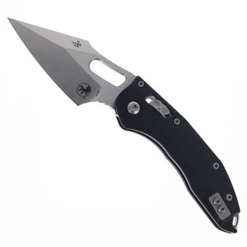 Microtech Stitch S/E Ram Folding Knife Black G10 Handle M390 Plain Edge Stonewash Finish 169RL-10
