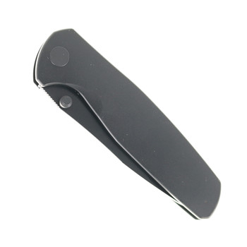 Vanguard Knives Esox 2 Folding Knife Black Titanium Handle M390/Timascus Clip Plain PVD Black Blade