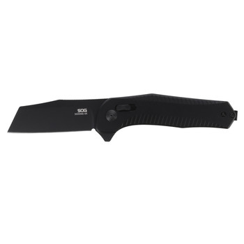 SOG Diverge XR Folding Knife Black Aluminum Handle Sheepsfoot Plain Black Blade 12-02-01-43