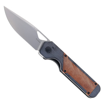 Kizer Militaw Folding Knife Black G10/Mkuruiti Wood Handle 154CM Plain Edge V3634C2