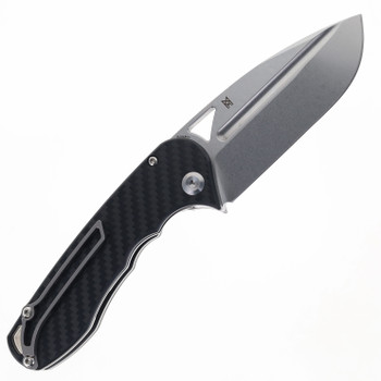 Tenable Bombur Folding Knife Twill Carbon Fiber Handle D2 Plain Edge Stonewash Finish T1054A3