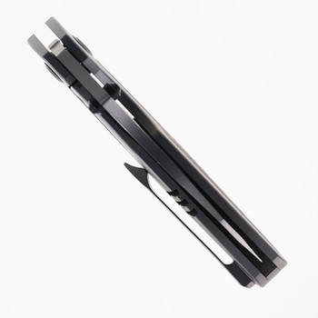 Kansept Baba Yaga Folding Knife Beadblast Titanium/80s Camo Carbon Handle 20CV Plain Edge Satin Finish K1074A4