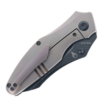 Kansept Baba Yaga Folding Knife Bronze Titanium Handle 20CV Plain Edge Blackwash Finish K1074A6