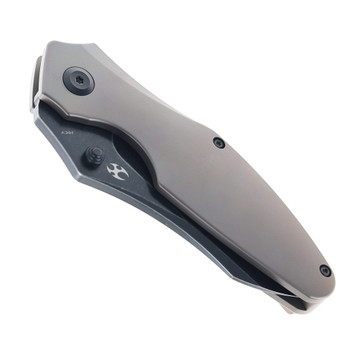 Kansept Baba Yaga Folding Knife Bronze Titanium Handle 20CV Plain Edge Blackwash Finish K1074A6