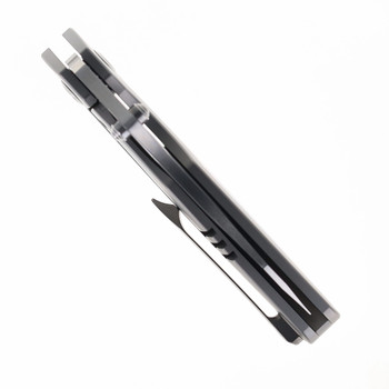 Kansept Baba Yaga Folding Knife Beadblast Titanium/Timascus Handle 20CV Plain Edge Satin Finish K1074A7