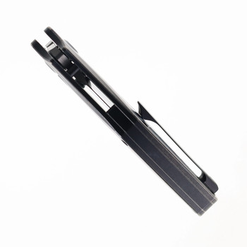 Kansept Baba Yaga Folding Knife Blackwash Titanium/Timascus Handle Damascus Plain Edge K1074A8