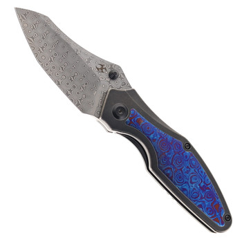その他 MOMO Kansept Baba Yaga Folding Knife Blackwash Titanium/Timascus Handle