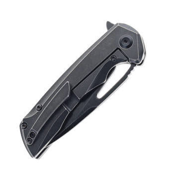 Kansept Mini Kryo Folding Knife Blackwash Titanium Handle S35VN Plain Edge Blackwash Finish K2001S1