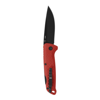 SOG Adventurer Folding Knife Red Handle Black CRYO 5CR15MOV Blade Plain Edge 13-11-07-43