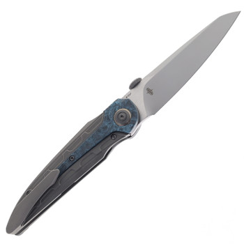 Bestech Prydwen Folding Knife Dark Beadblast Titanium Blue Marble Carbon Fiber Handle Magnacut Plain Edge Beadblast/Flat Satin Finish BT2409C Bestech Prydwen Folding Knife Dark Beadblast Titanium Blue Marble Carbon Fiber Handle Magnacut Plain Edge Beadblast/Flat Satin Finish BT2409C