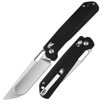 CJRB Bellona Folding Knife Black G10 Handle AR-RPM9 Tanto Plain