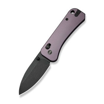 WE Banter 2 Folding Knife Purple Aluminum Handle S35VN Plain Edge Black Stonewash Finish WE23075-2