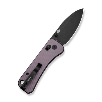 WE Banter 2 Folding Knife Purple Aluminum Handle S35VN Plain Edge Black Stonewash Finish WE23075-2