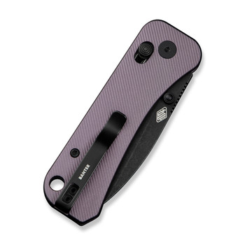 WE Banter 2 Folding Knife Purple Aluminum Handle S35VN Plain Edge Black Stonewash Finish WE23075-2