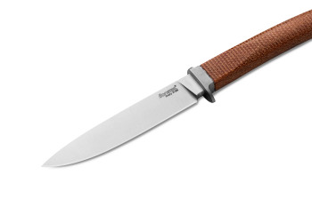 Lion Steel AGO Natural Canvas Micarta Satin Finish M390 Fixed Blade Knife AG01-CVN