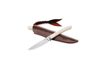 Lion Steel AGO White Micarta Satin Finish M390 Fixed Blade Knife