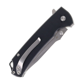 FreeTiger Button Lock Folding Knife Black G10 Handle D2 Plain Edge FT925-BK