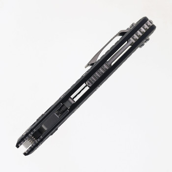 Microtech Amphibian Ram-Lok Folding Knife G10 Handle Partially Serrated Blade 137RL-2FLGTBK Microtech Amphibian Ram-Lok Folding Knife G10 Handle Partially Serrated Blade 137RL-2FLGTBK