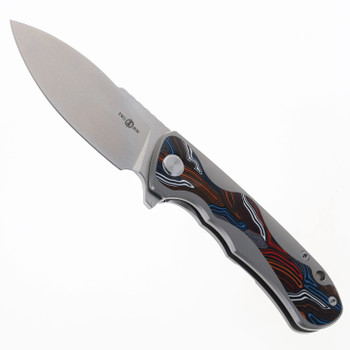 TwoSun Folding Knife Titanium/Color G10 Handle M390 Plain Edge