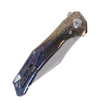 TwoSun Folding Knife Color Titanium Handle M390 Plain Edge TS43-M390-Color
