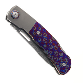 Maxace Beetle 2.0 Folding Knife Zirconium Handle Damascus Plain Edge