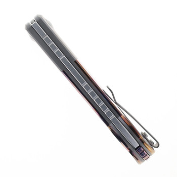 Maxace Beetle 2.0 Folding Knife Zirconium Handle Damascus Plain Edge